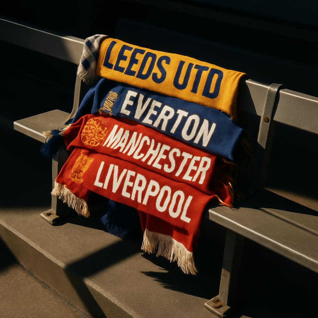 * Some football scarves on a seat